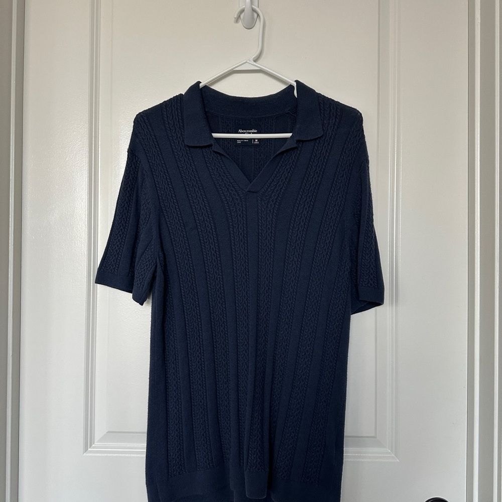Abercrombie & Fitch Blue Knit Polo